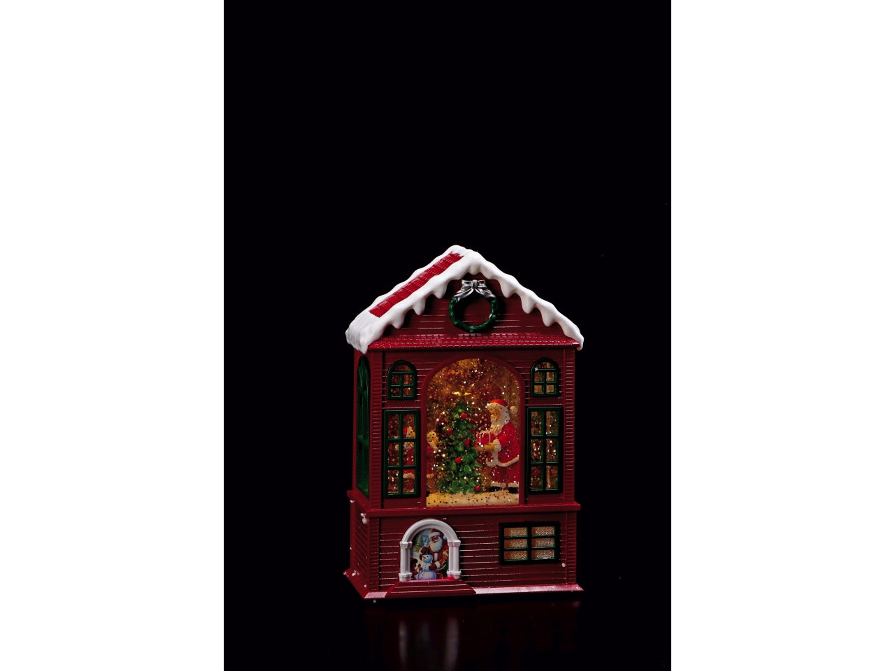 Casa di Babbo Natale con led e musica 14,5x8xh.22cm