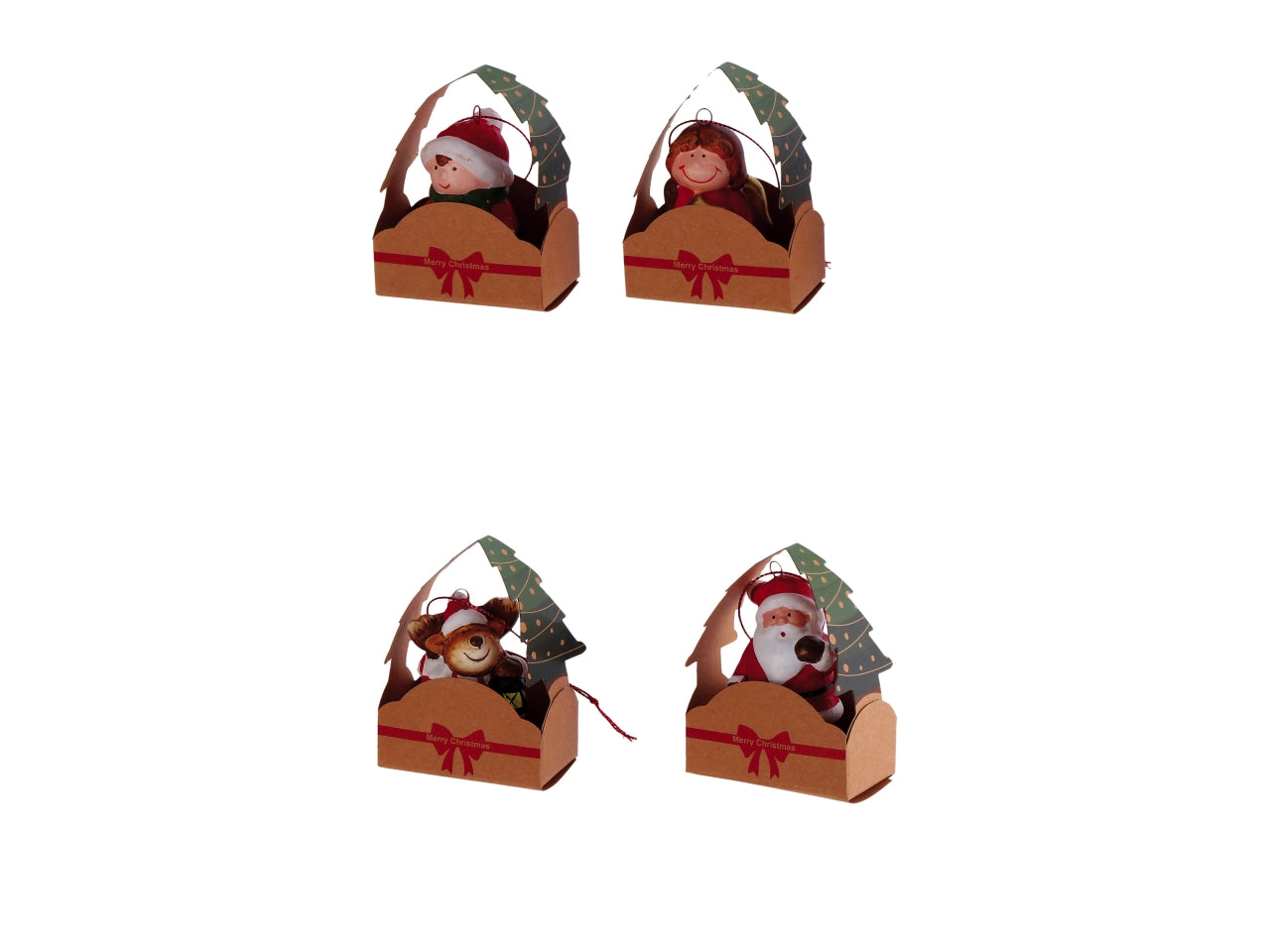 Appendino personaggio in terracotta 6x8cm, 4 modelli assortiti