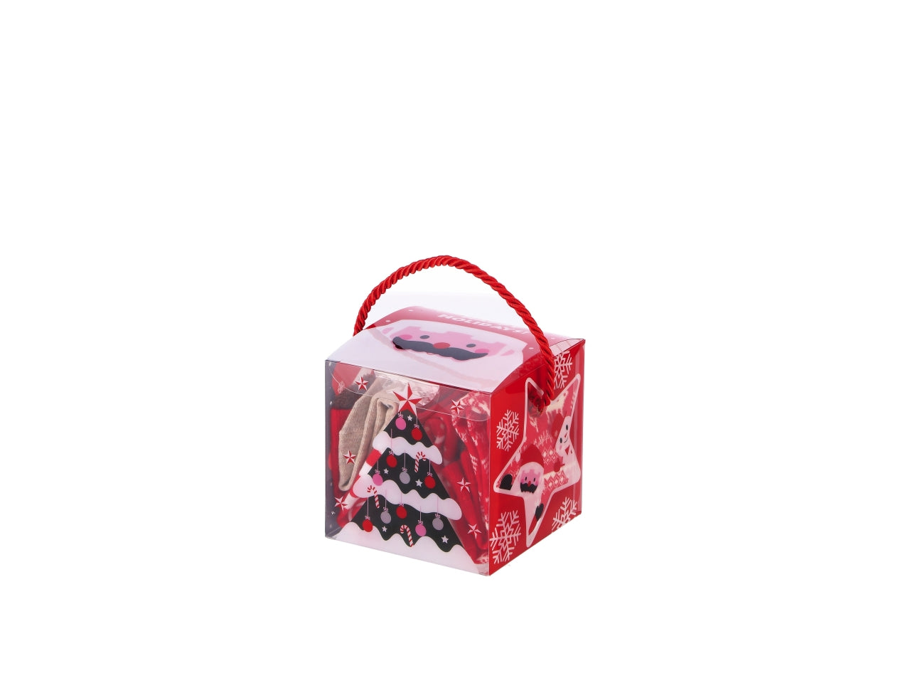 Set 4 calzini natalizi in tessuto 29cm