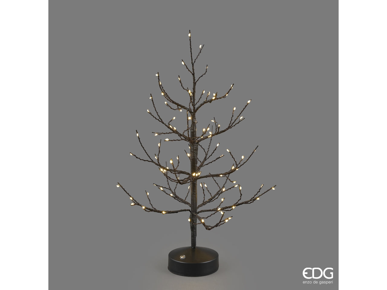 Albero faggio 45cm nero con 90miniled bianco