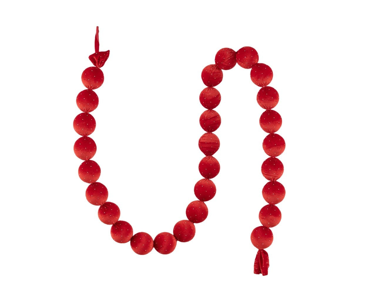 Ghirlanda 180cm con palle in plastica d.6cm rosso