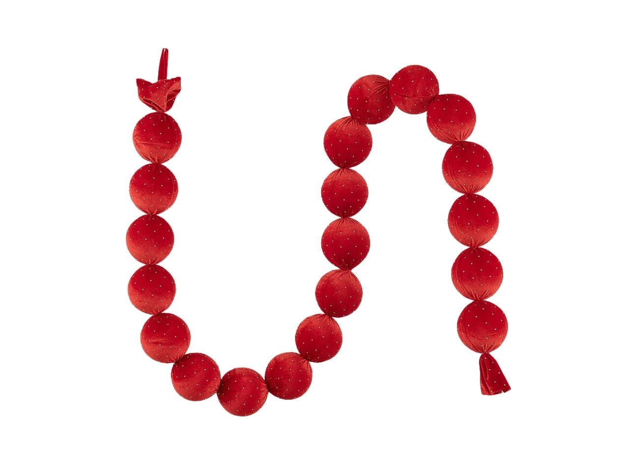 Ghirlanda 180cm con palle in plastica d.8cm rosso
