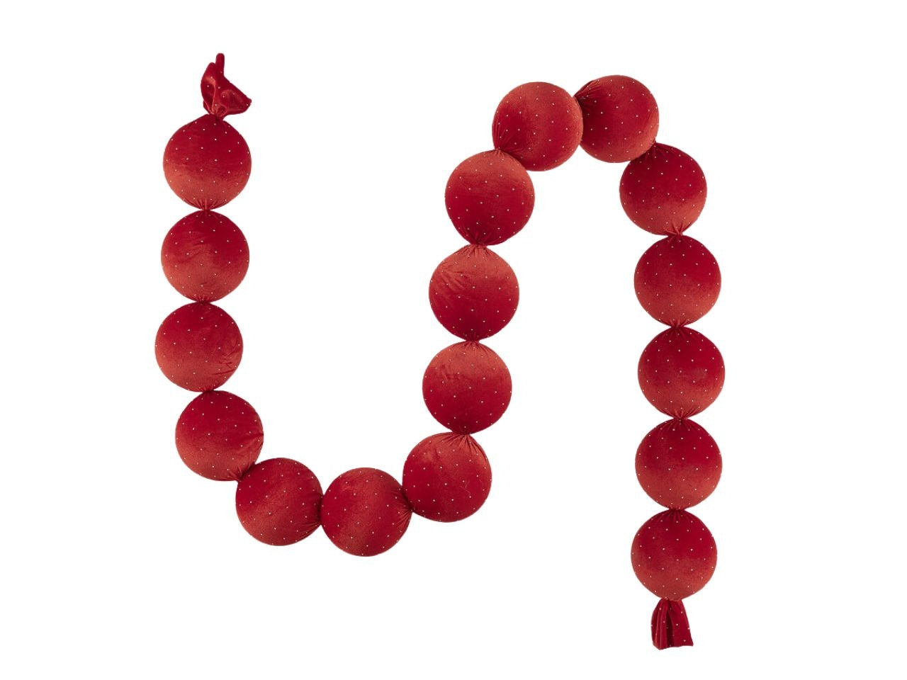 Ghirlanda 180cm con palle in plastica d.10cm rosso