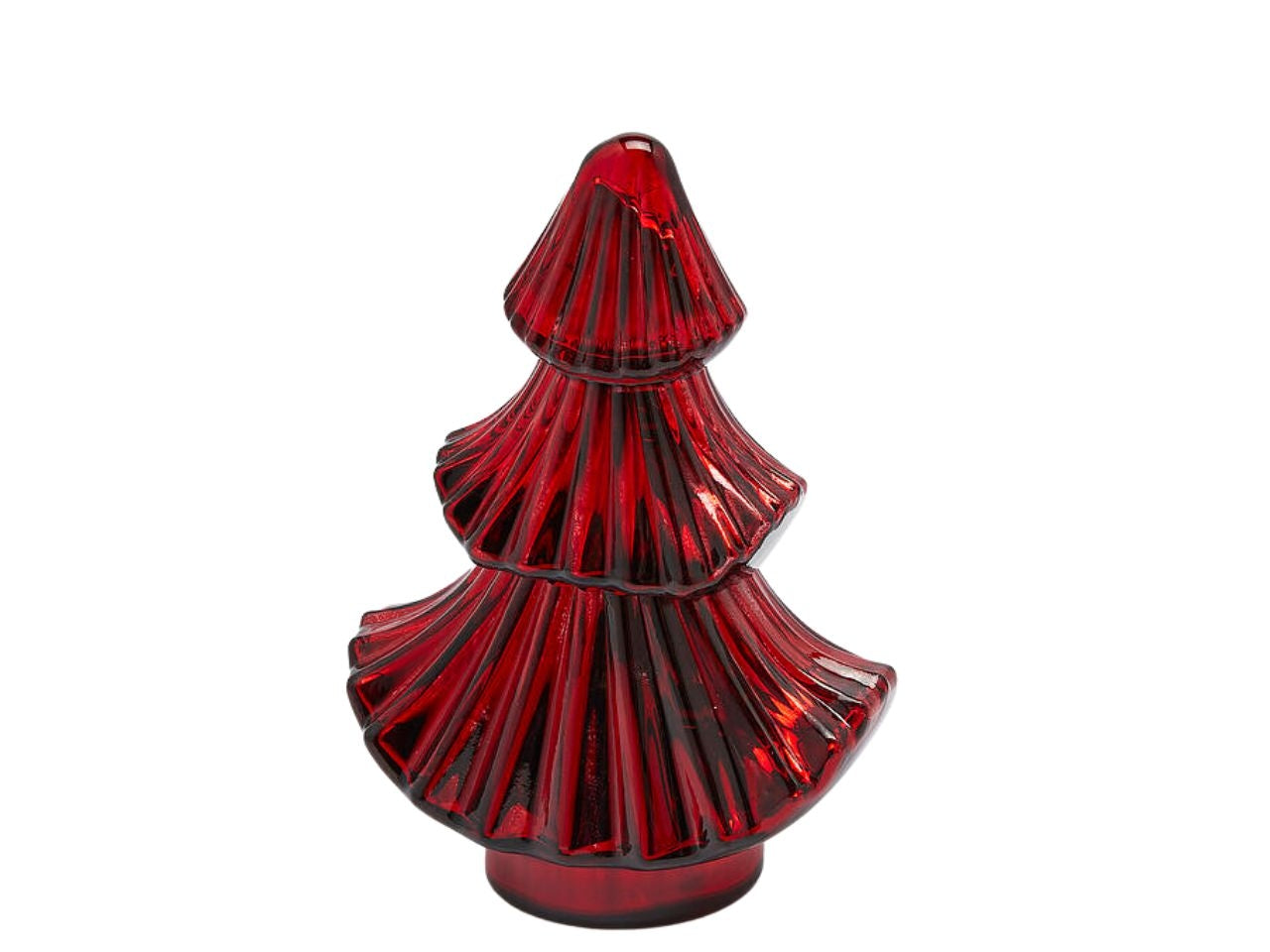 Candela forest in vetro rossa 13xh.20cm con cera profumata mirtillo e melograno 230gr 45h