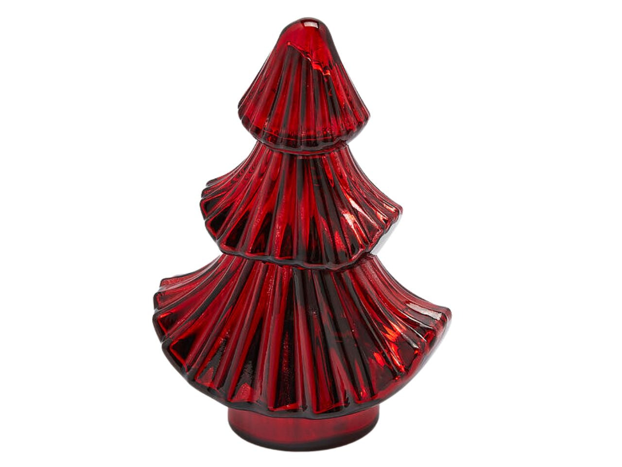 Candela forest in vetro rossa 15xh.25cm con cera profumata mirtillo e melograno 350gr 70h