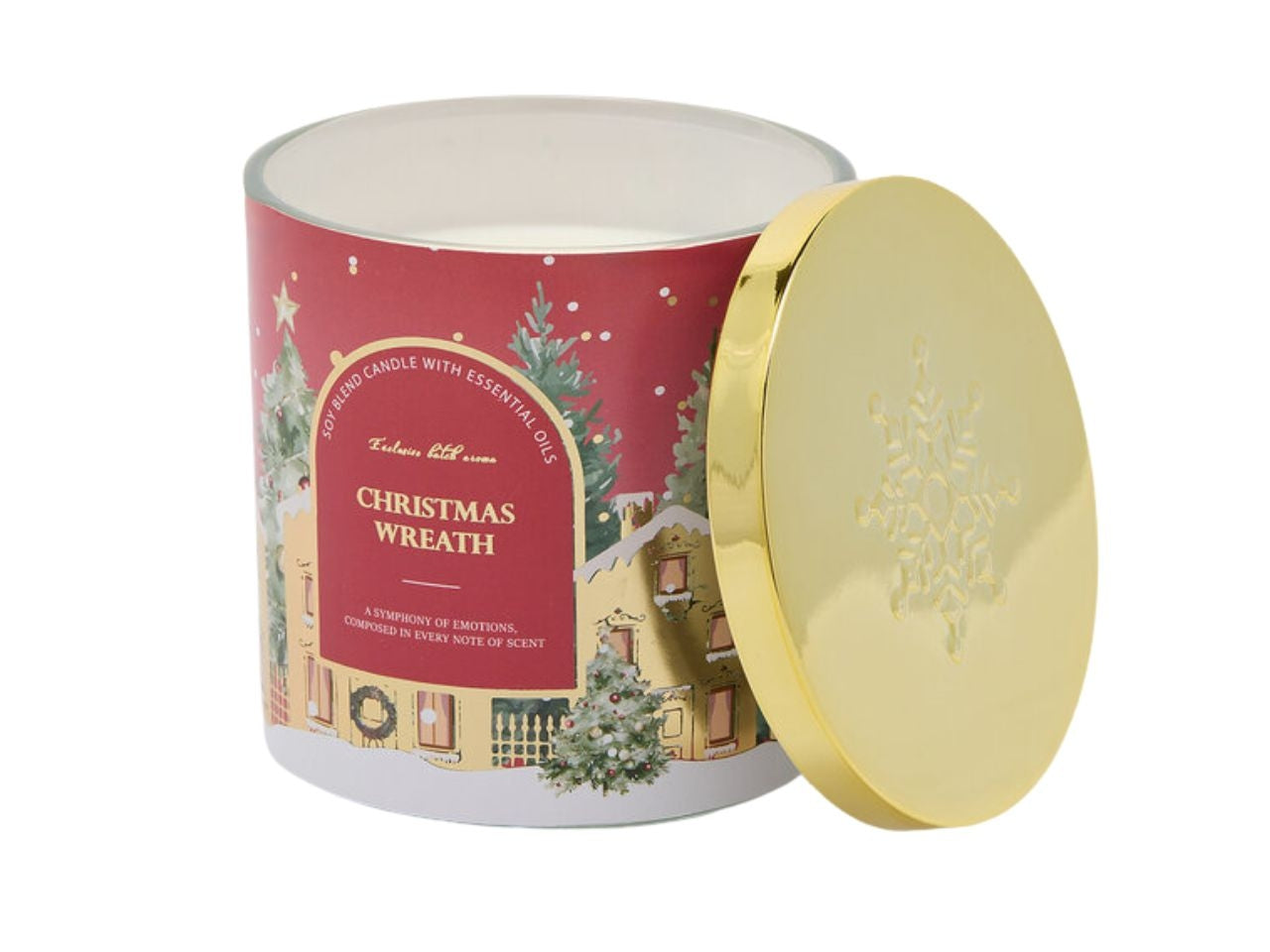 Candela noel in vasetto 10xh10cm profumazione sidro di mela al miele 250gr 25h