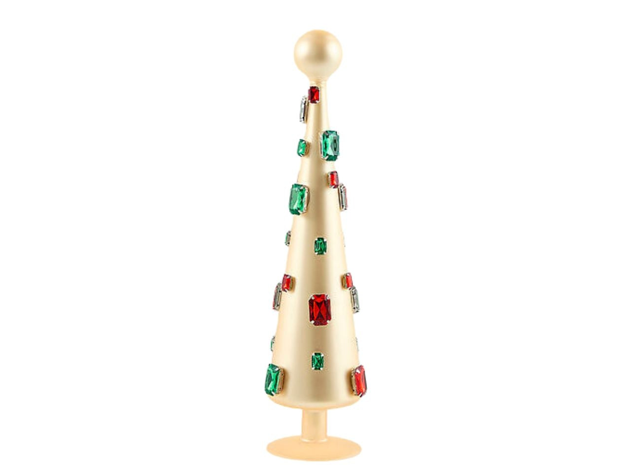 Albero cono in vetro 34cm Super gemme oro