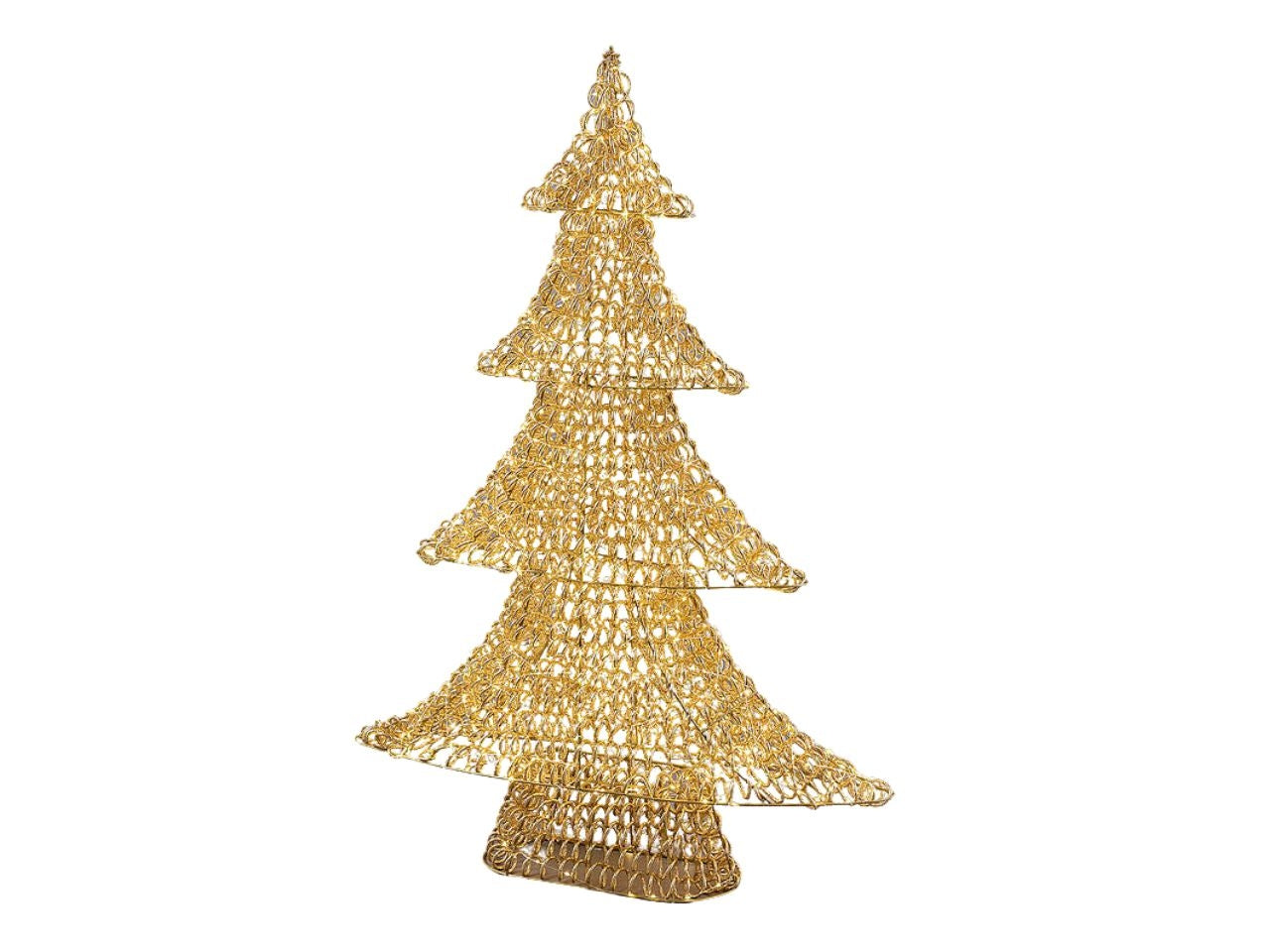 Albero Curly maxi 120cm in plastica e metallo oro, 960microled a corrente con timer per interno/estero