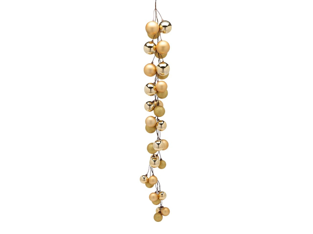 Ghirlanda 120cm con palle in plastica oro