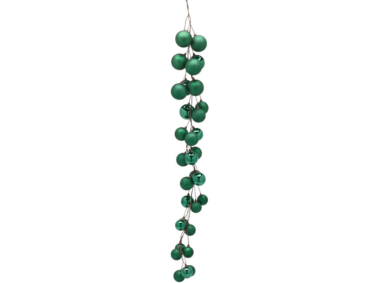 Ghirlanda 120cm con palle in plastica verde