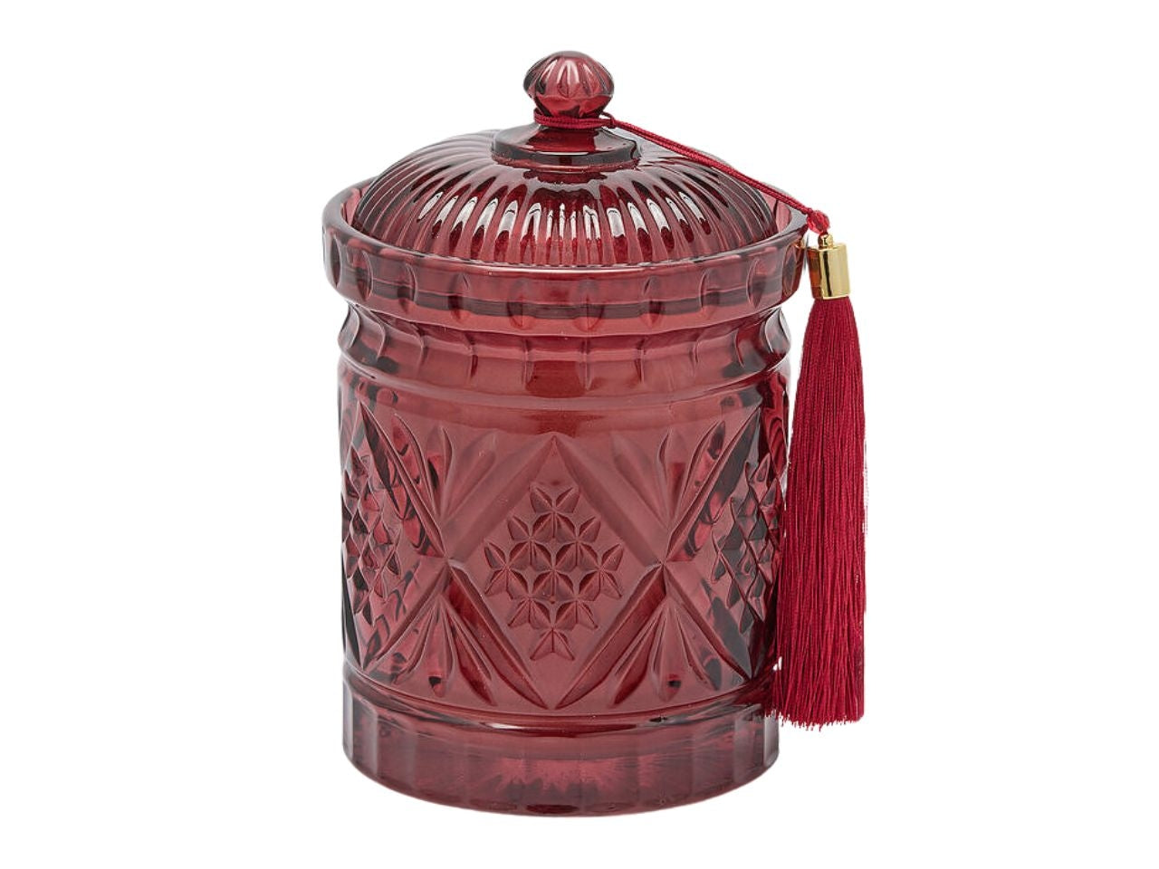Candela con contenitore e coperchio in vetro Crystal 12xh.18cm oro, profumazione sidro di mele 600gr 50h
