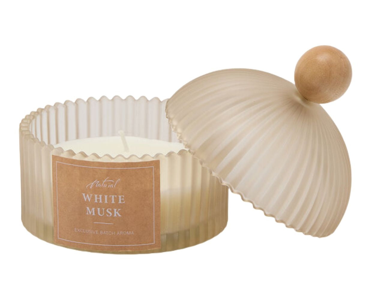 Candela Nature 10,5xh13cm profumazione muschio bianco 140gr 15h