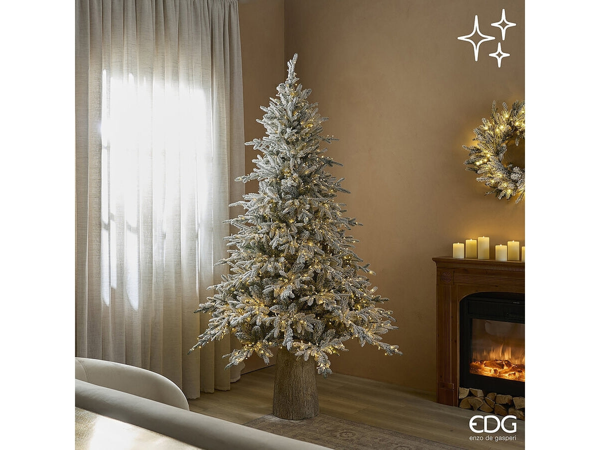 Pino cortina innevato 210cm, diametro 148cm con 2500miniled multieffetto bianco caldo