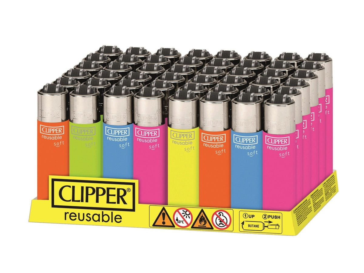Accendino clipper soft touch fluo set da 48 accendini $