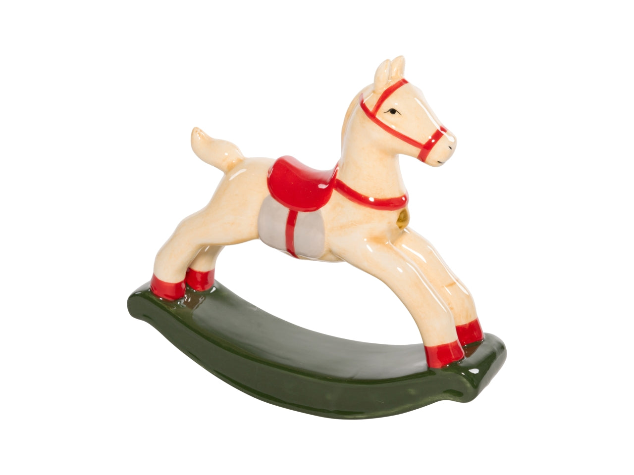 Cavallo a dondolo 19cm in ceramica