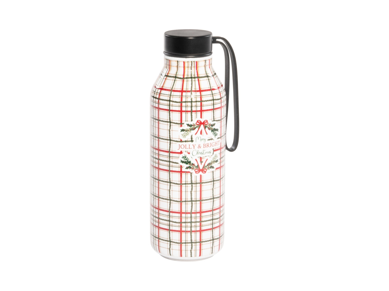 Borraccia termica natalizia 500ml in acciaio inox con decoro ghirlanda