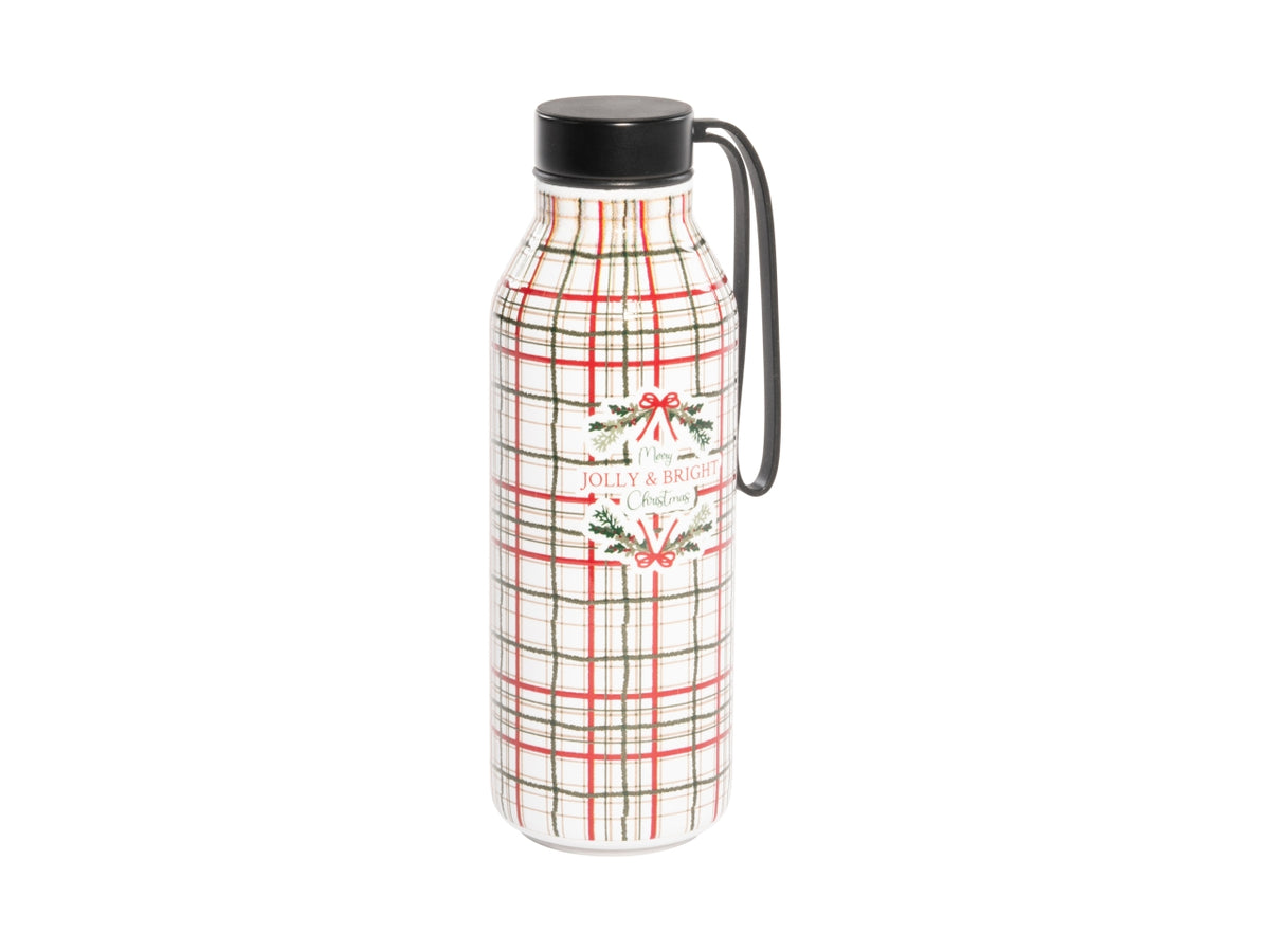 Borraccia termica natalizia 500ml in acciaio inox con decoro ghirlanda