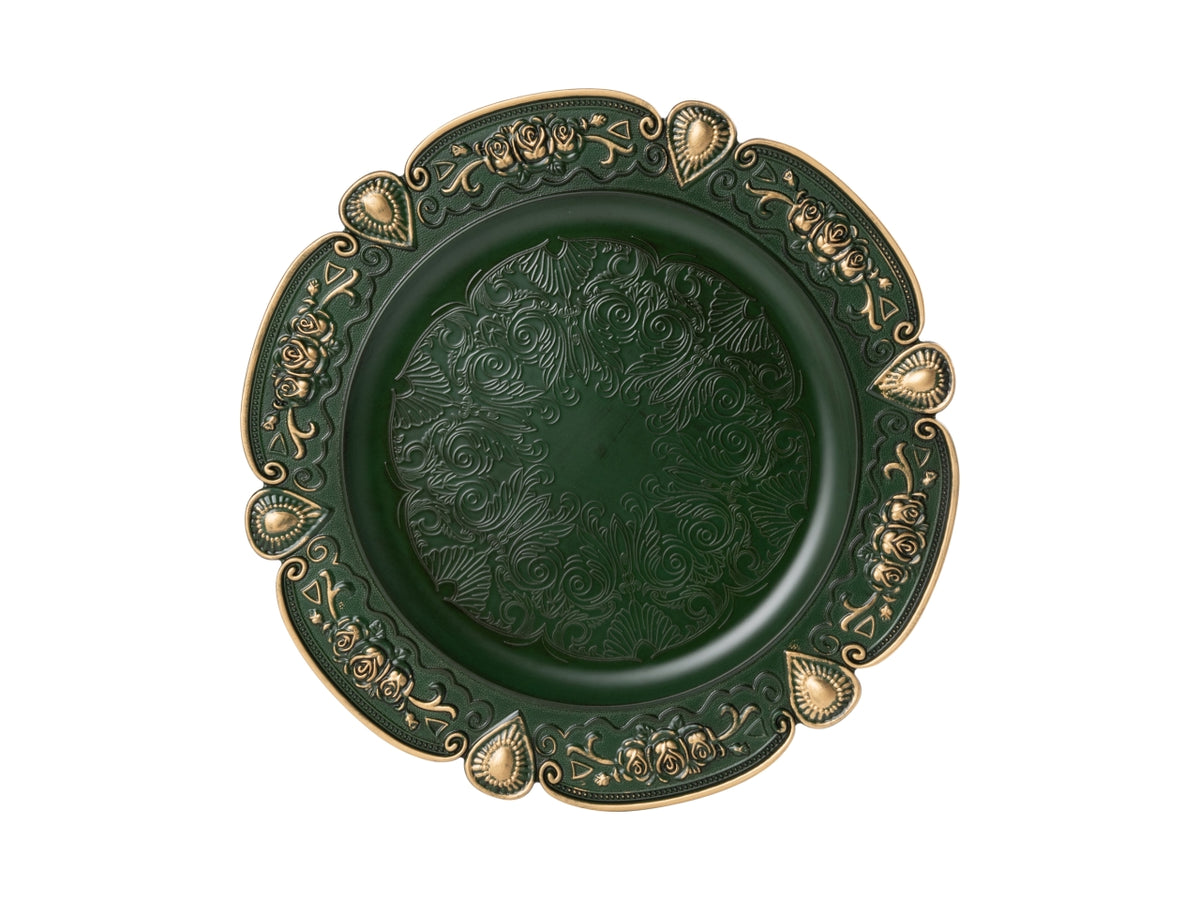 Sottopiatto 33cm in pvc verde e oro