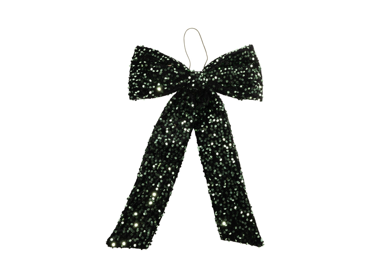 Fiocco decorativo 30x40cm in pvc con paillettes verde