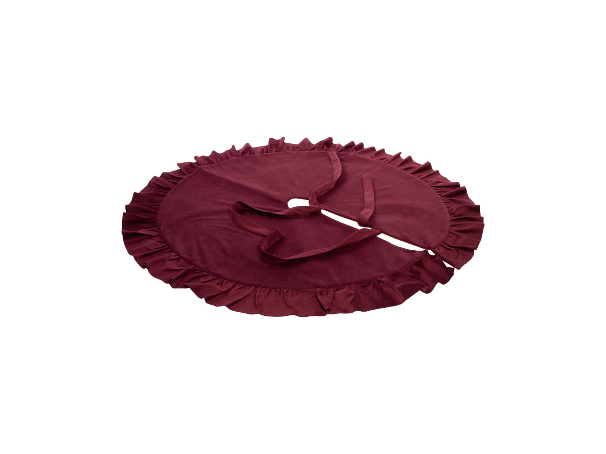 Copribase per albero 100cm in velluto bordeaux