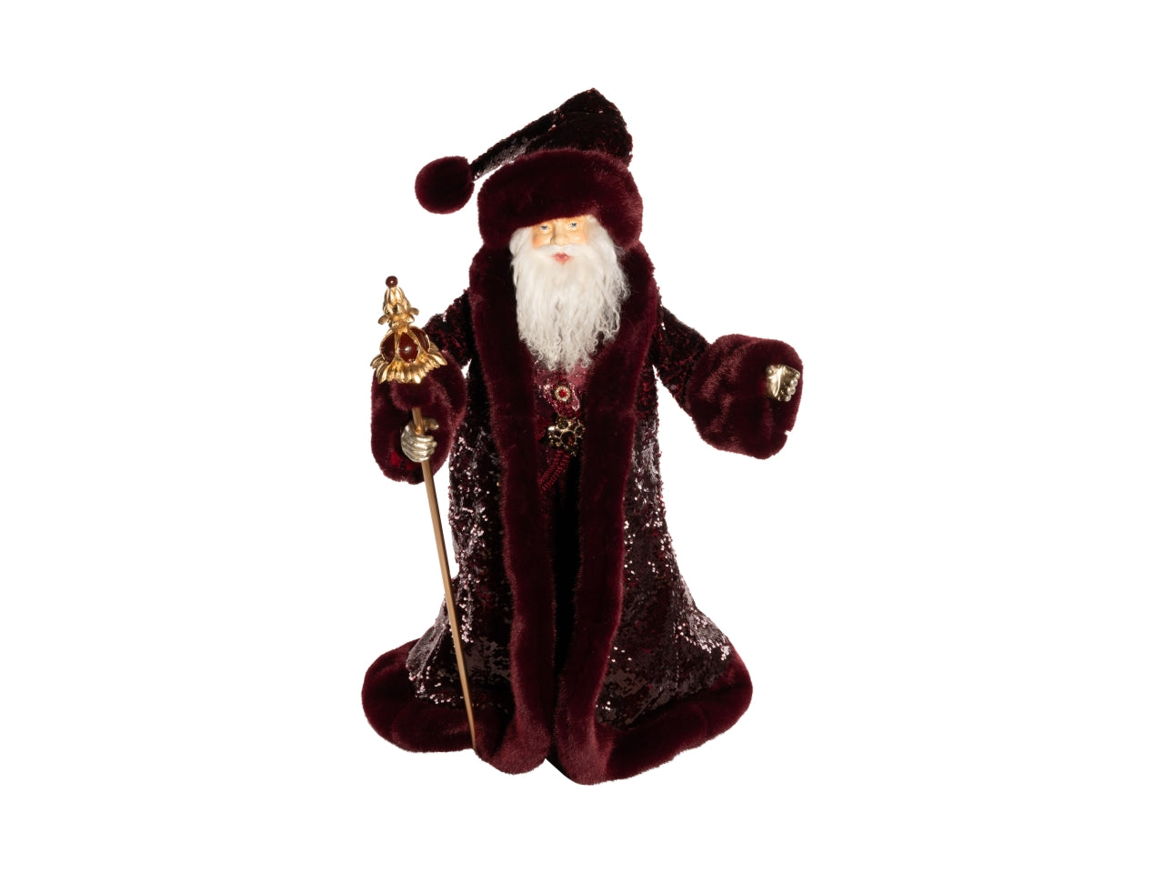 Babbo Natale 68cm in poliestere bordeaux
