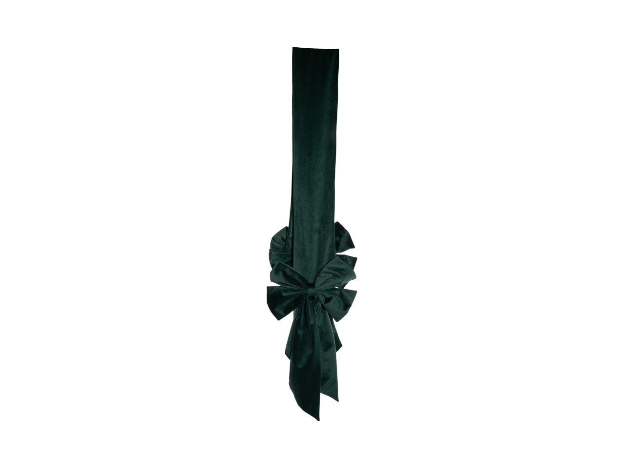 Runner 220cm in velluto con fiocchi decorativi verde
