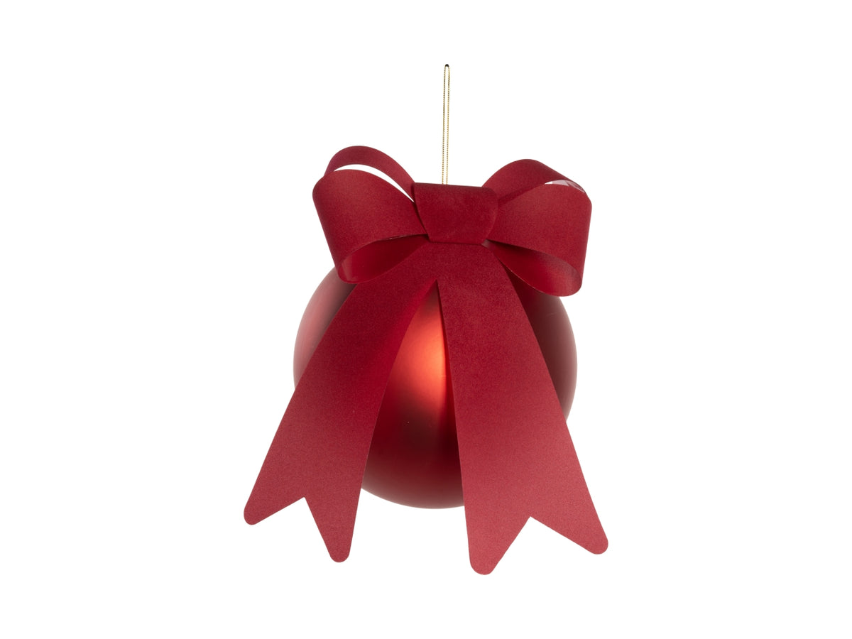 Palla 15cm in pvc con fiocco rosso rosso
