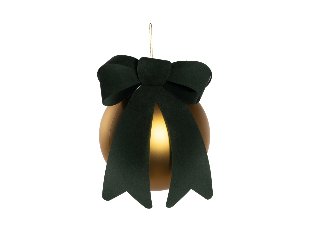 Palla 20cm in pvc con fiocco verde oro