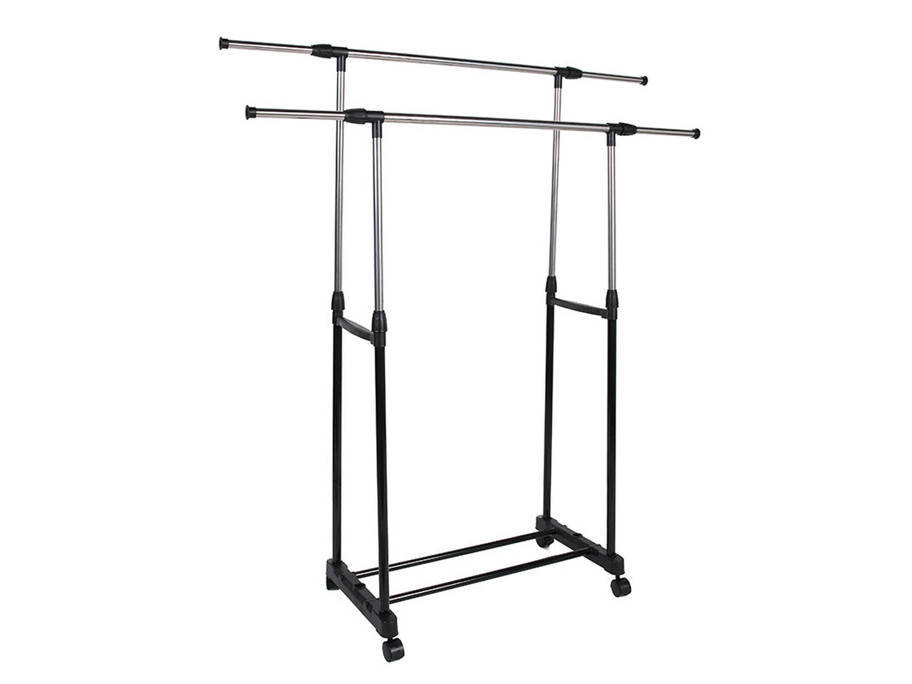 Porta abiti ambrogio estendibile doppio acciaio inossidabile e plastica  79x42x172cm