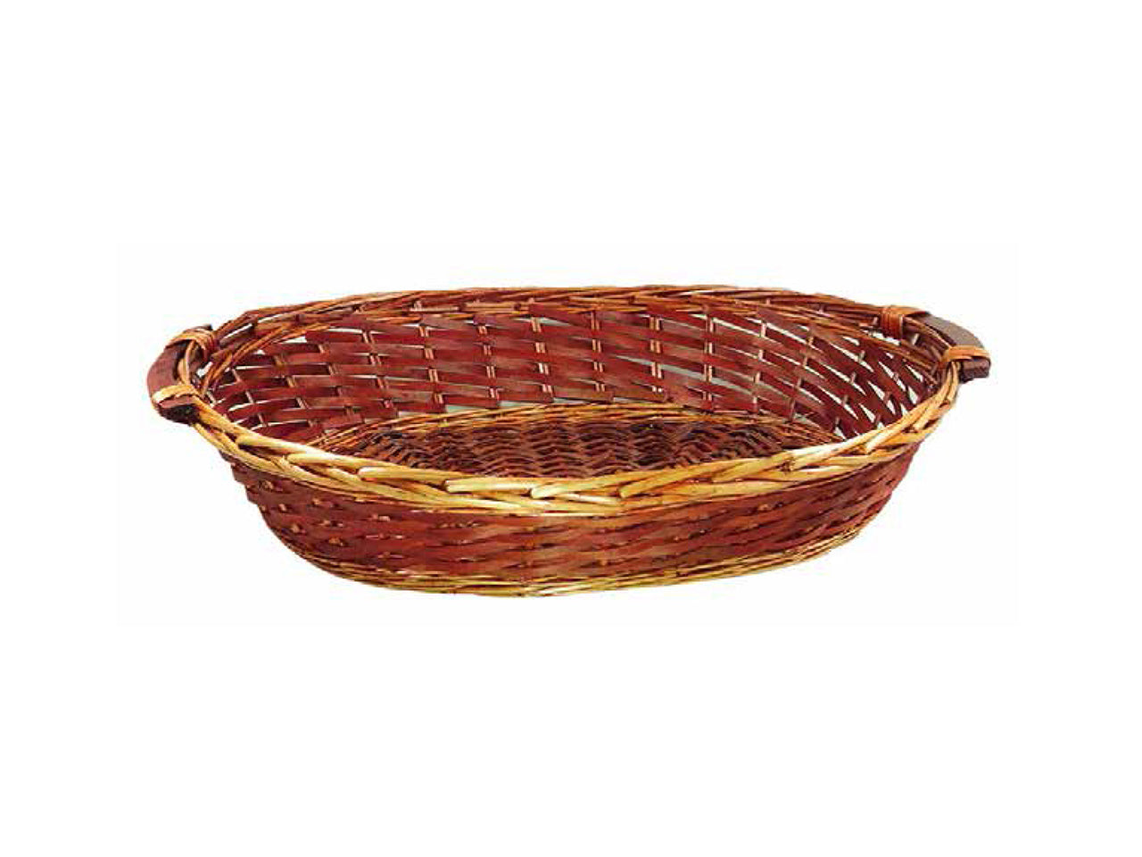 Cesto ovale in vimini color noce 58x45x13cm