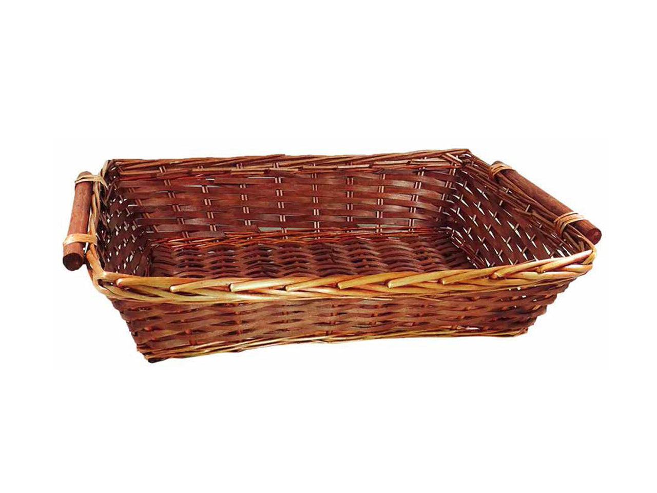 Cesto rettangolare in vimini marrone 56x43x13cm