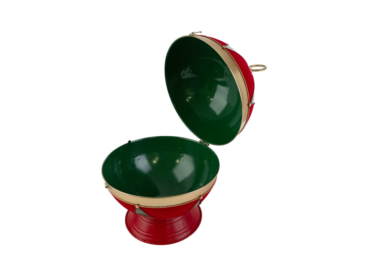 Scatola palla in metallo 31x46cm rosso vellutato