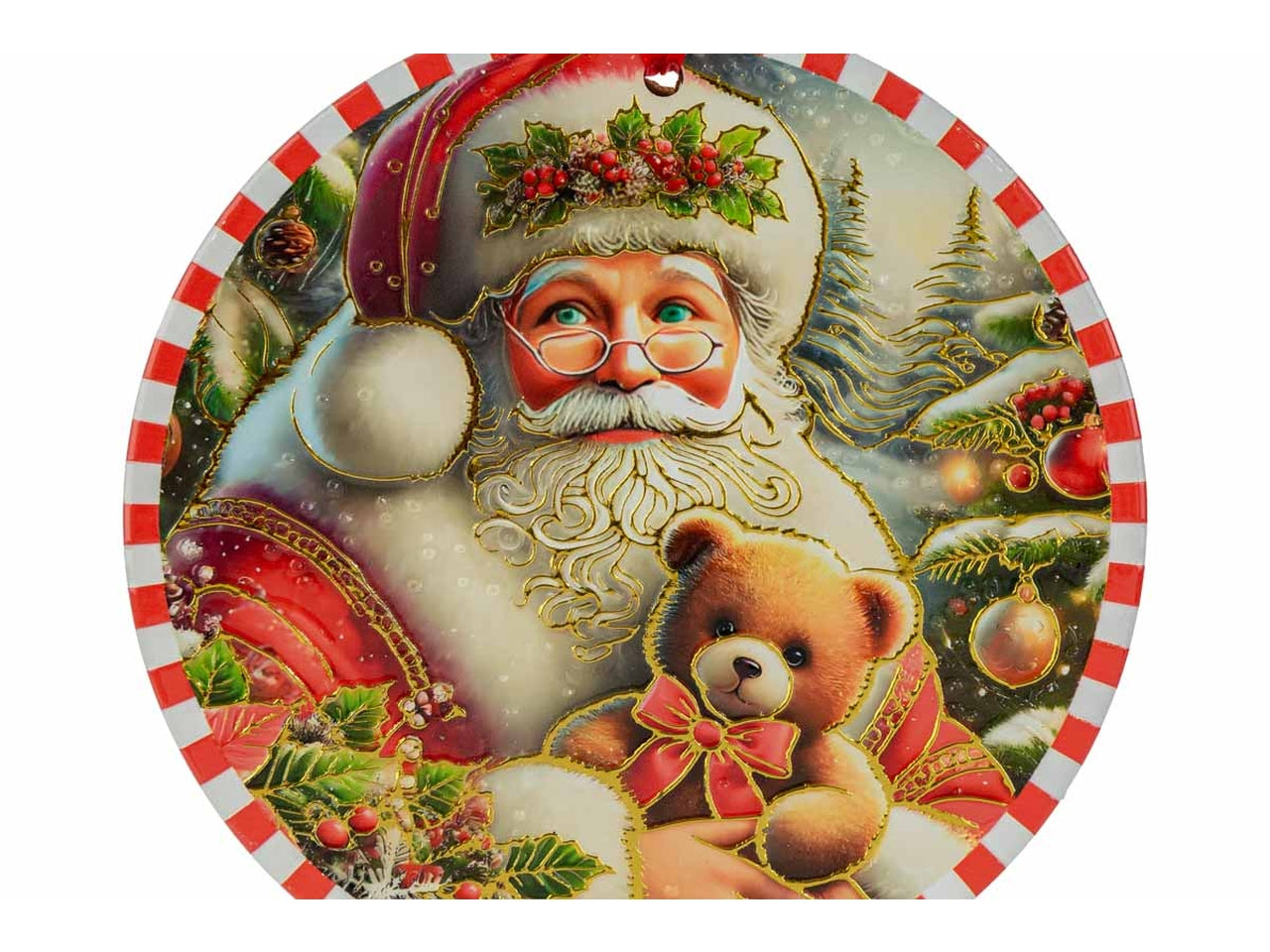 Sottopentola natalizio 20cm con babbo natale astucciato in 3 assortimenti