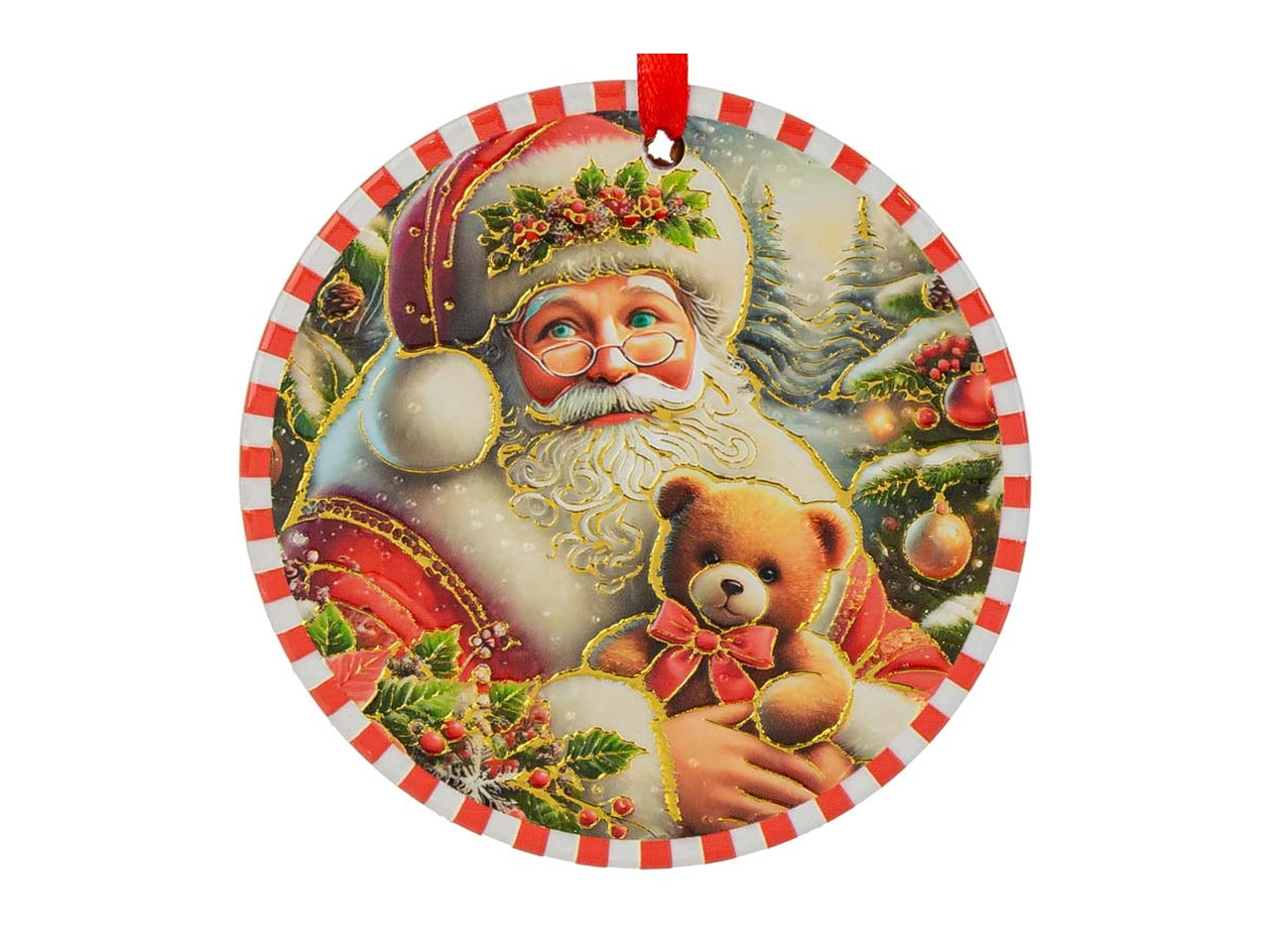 Sottobicchieri natalizi set 3 pezzi 11cm con babbo natale in 3 assortimenti