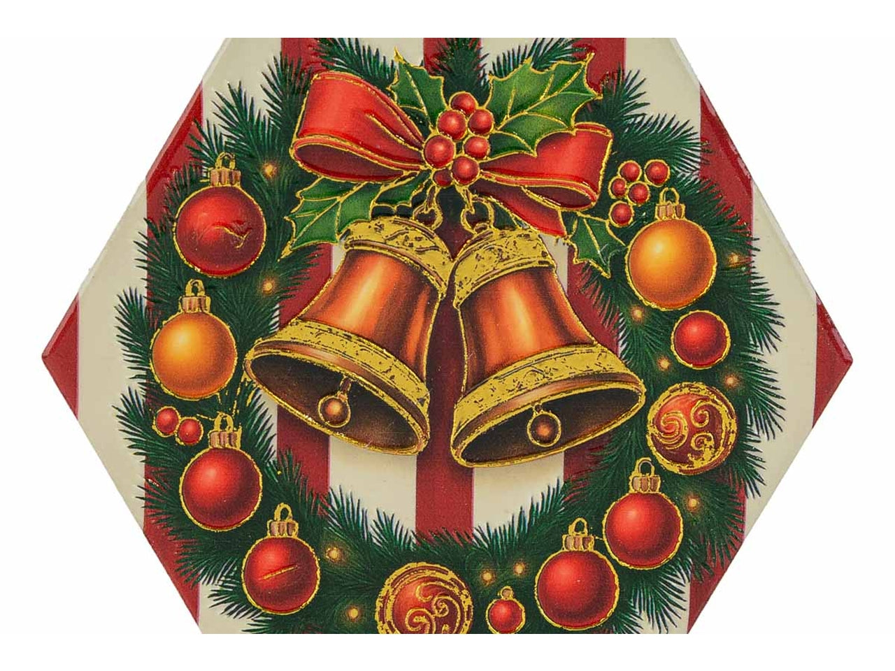 Sottobicchieri natalizi set 3 pezzi esagonali 11x9,5cm in 3 assortimenti