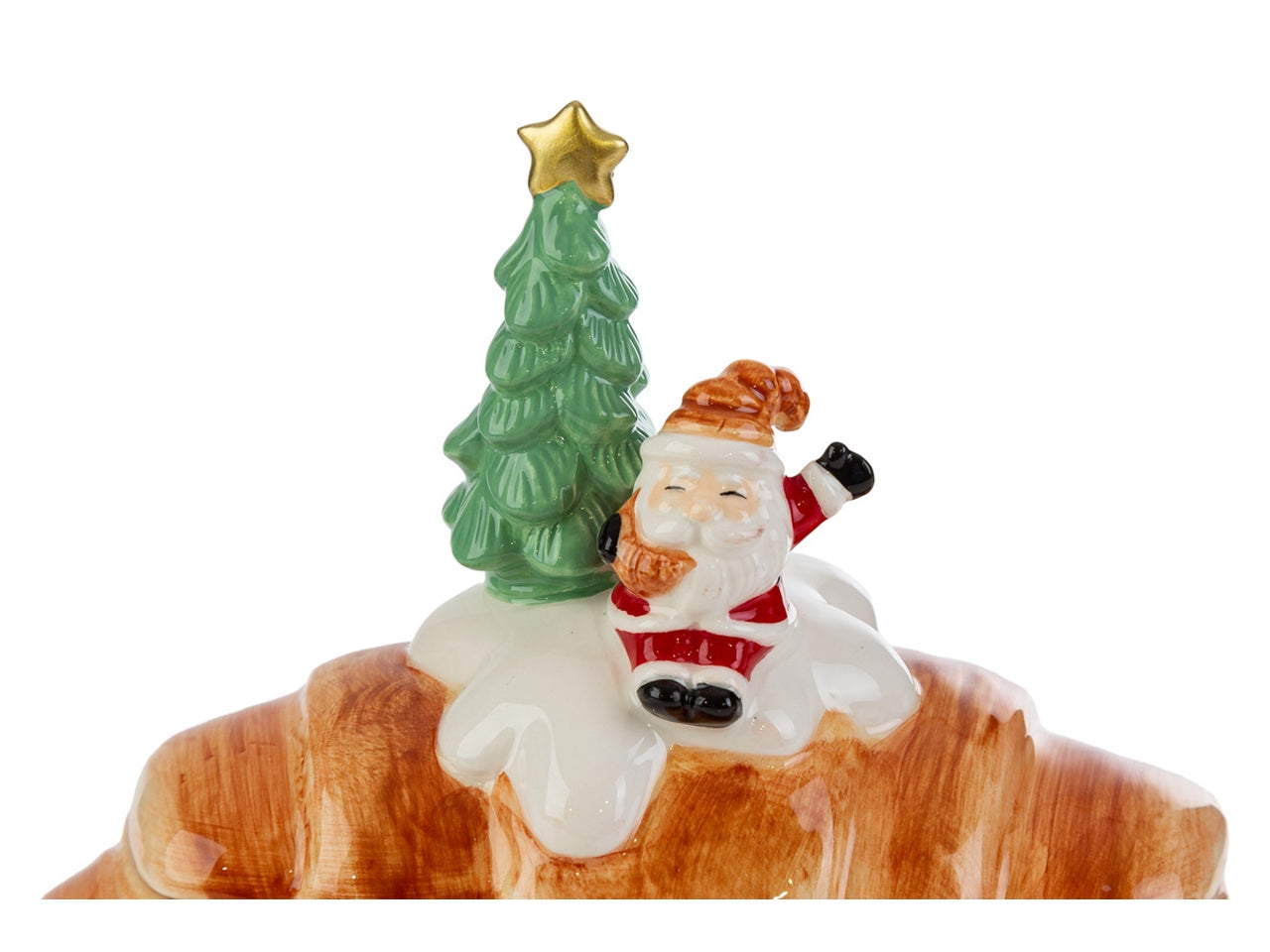 Barattolo croissant in ceramica con babbo natale 20x12xh.17cm