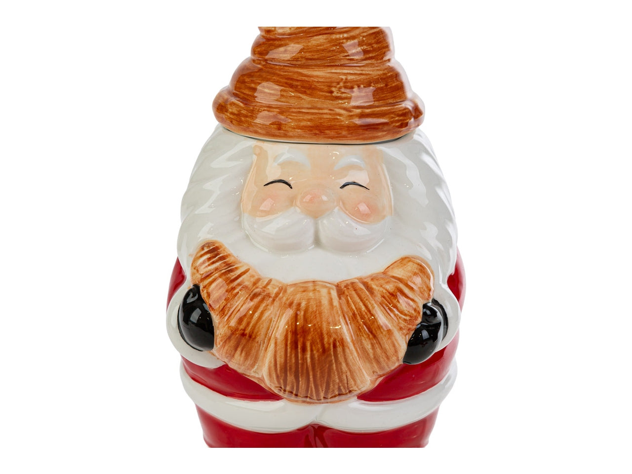 Barattolo croissant in ceramica con babbo natale 12x13xh.20cm