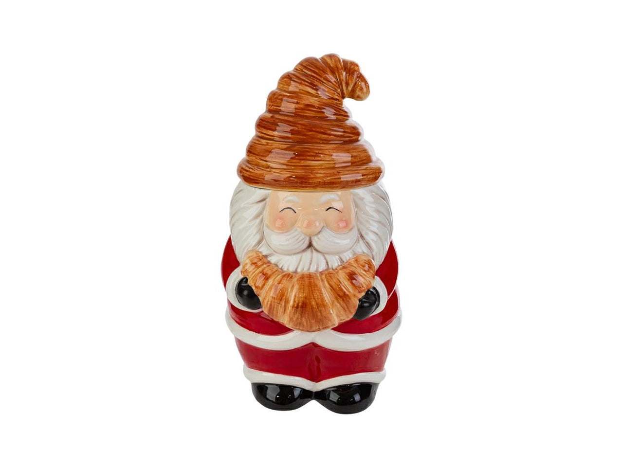 Barattolo croissant in ceramica con babbo natale 17x19xh.30cm