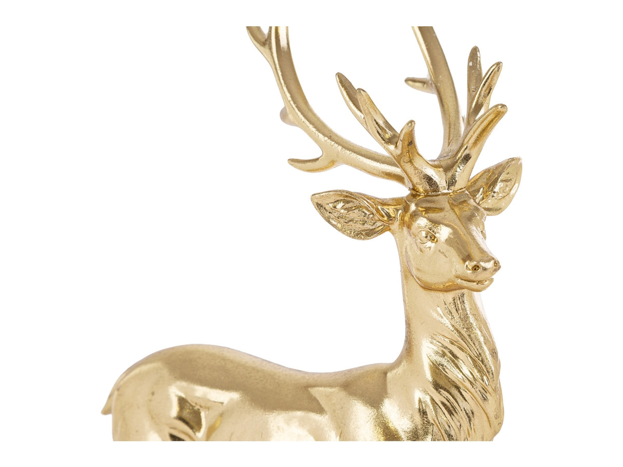 Renna natalizia in resina oro 24x12,5xh.38cm