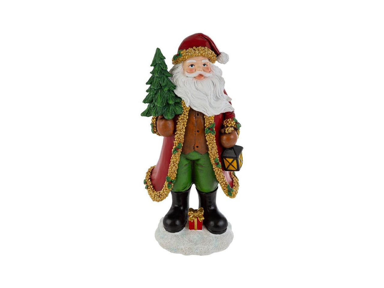 Babbo natale in resina con albero 17,5x15xh.36,5cm