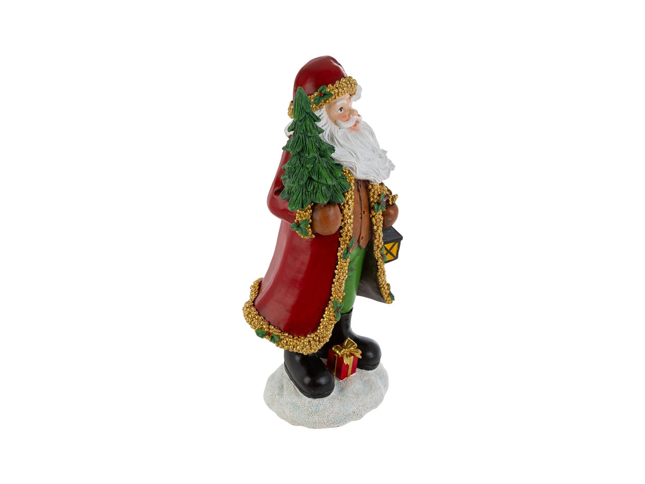 Babbo natale in resina con albero 17,5x15xh.36,5cm