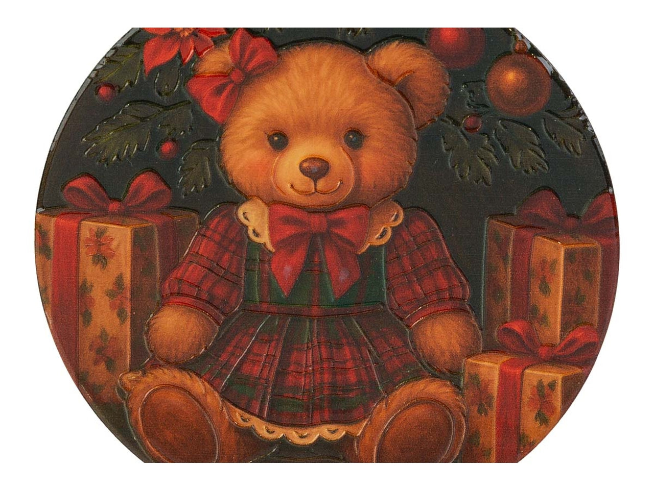 Sottobicchieri natalizi set 3 pezzi 11cm con orsetto in 3 assortimenti