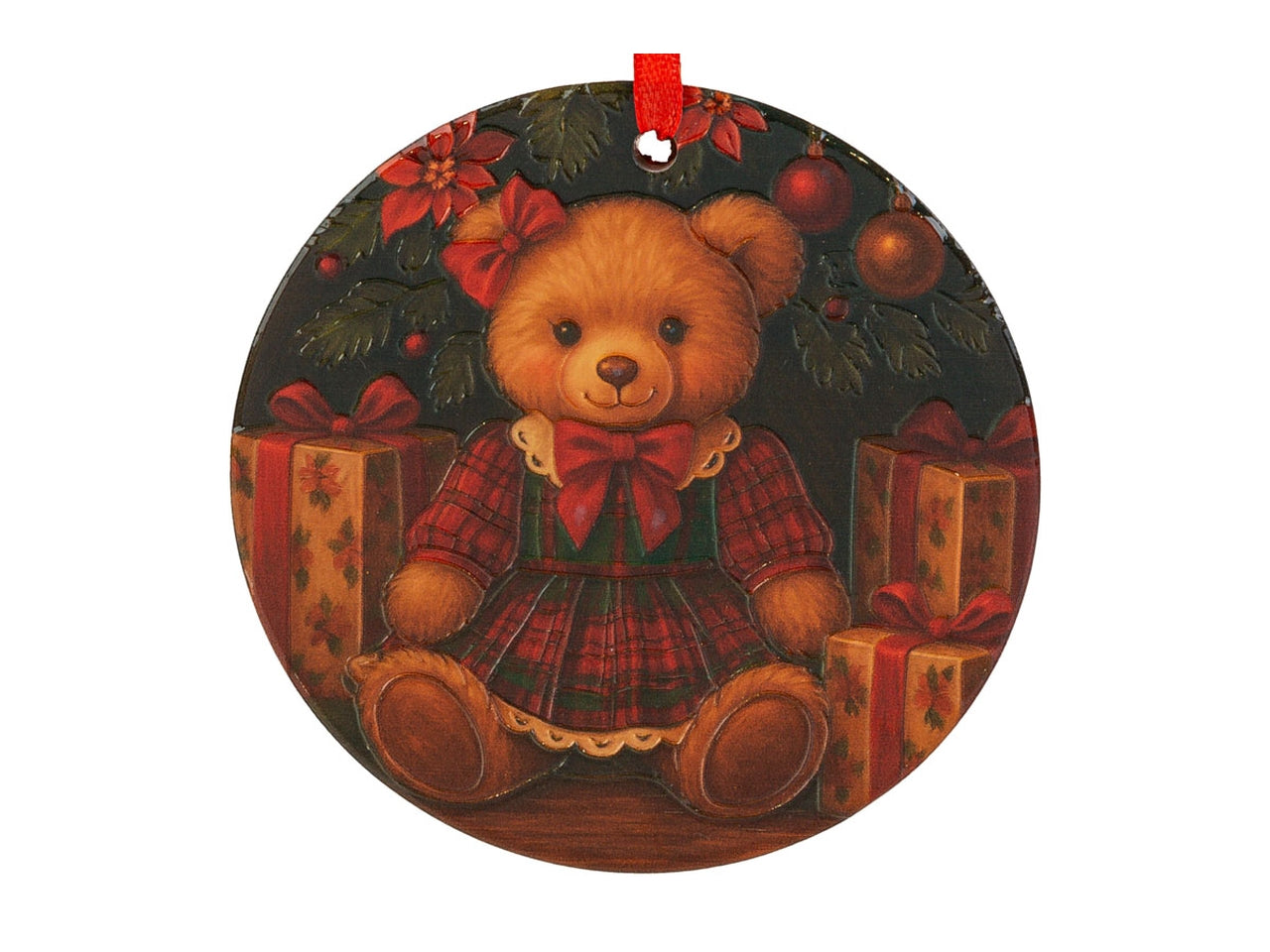 Sottobicchieri natalizi set 3 pezzi 11cm con orsetto in 3 assortimenti