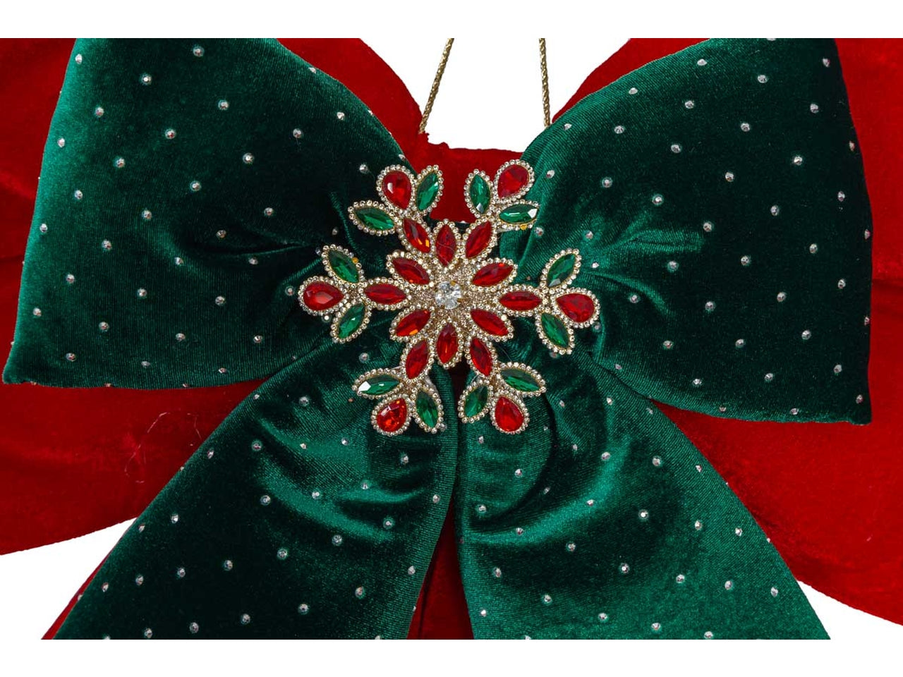 Fiocco maxi in velluto 50x75cm rosso/verde