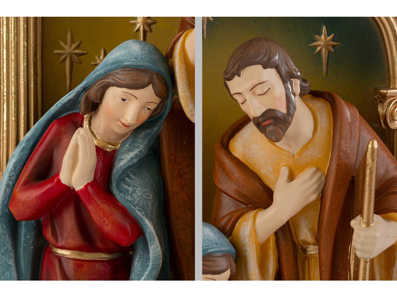 Sacra famiglia in resina 26,5x20xh.46cm