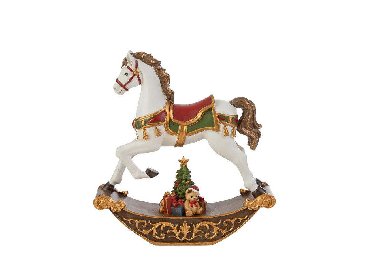 Cavalluccio a dondolo in resina 13,5x3,5xh.14cm