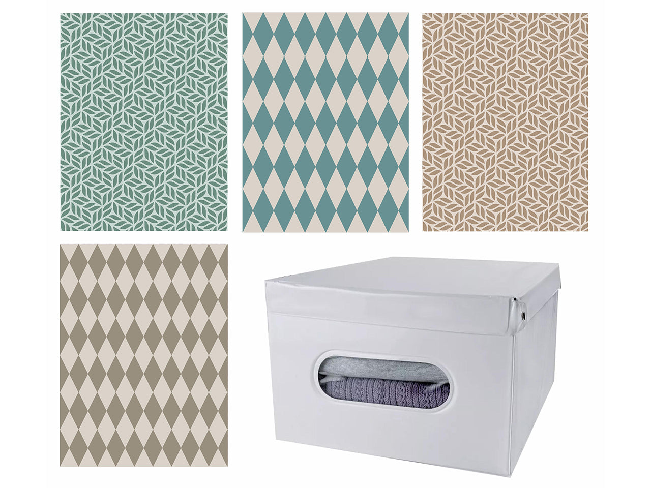 Scatola portabiancheria 50x40x25cm 425gr in 3 assortimenti