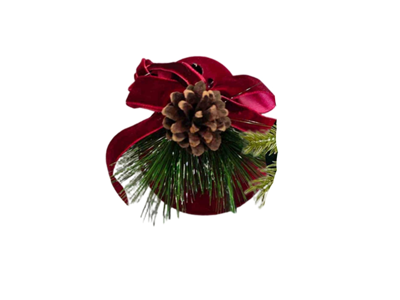 Campana 10xh11cm in metallo bordeaux con decorazione