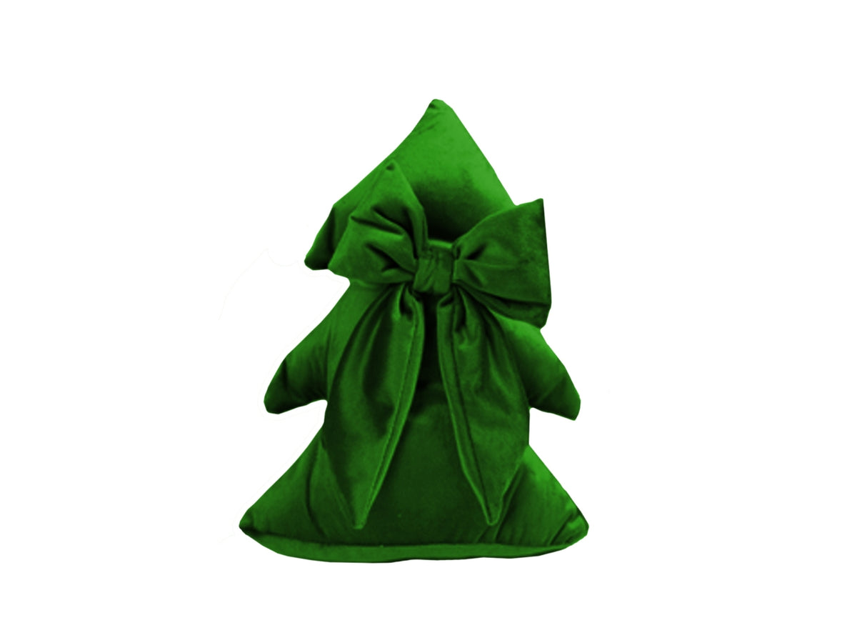 Fermaporta albero 24cm in panno con fiocco verde