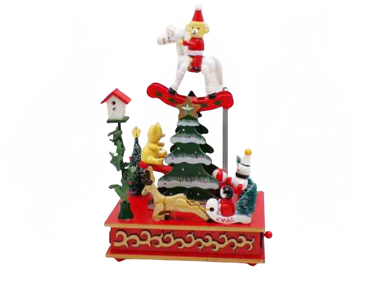 Carillon legno albero natale 17x12xh28cm